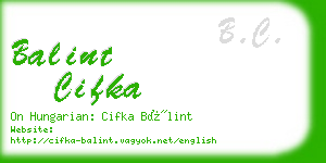 balint cifka business card